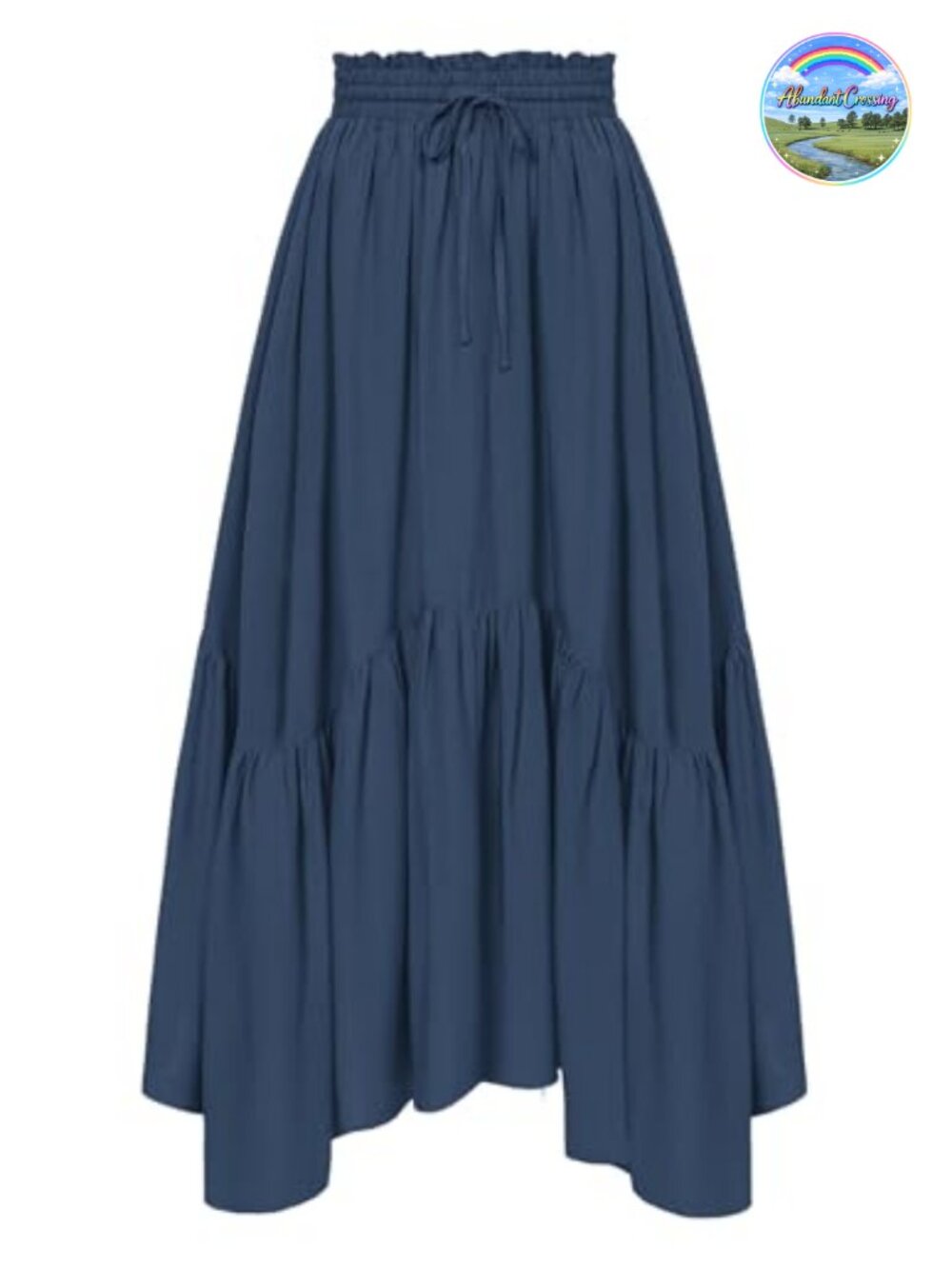 Flowy Maxi Skirt Renaissance Boho Elastic High Waist A-Line